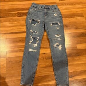 American Eagle Outfitters Ripped Blue Skinny Jeans